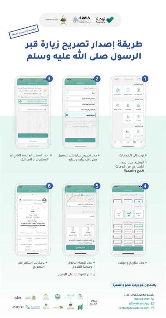 خطوات لإصدار تصريح زيارة قبر الرسول صلى الله عليه وسلم عبر تطبيق توكلنا فرصة