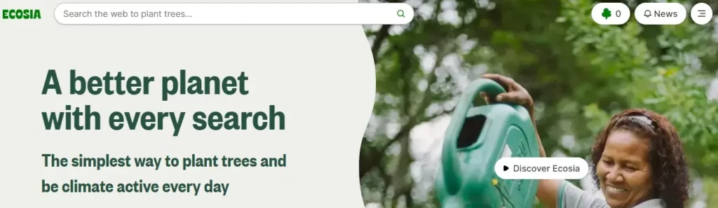 محرك البحث Ecosia