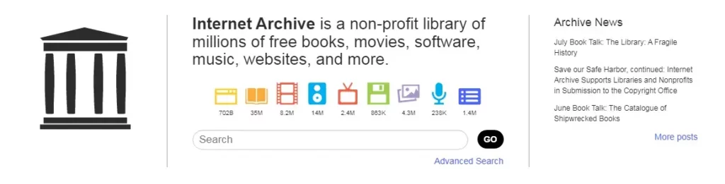 محرك البحث Internet Archive